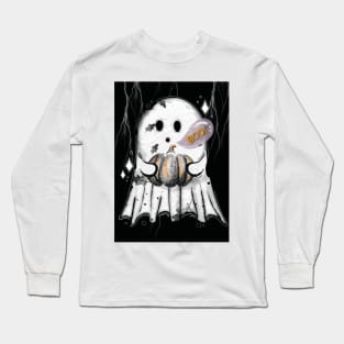 Adorable Ghost Pumpkin Boo Design Gift Long Sleeve T-Shirt